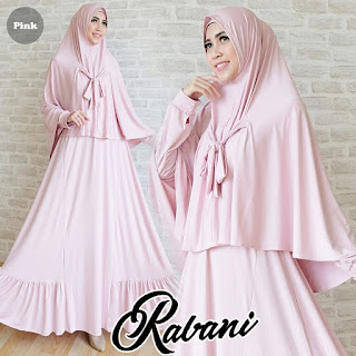 gamis syari rabbani polos warna pink