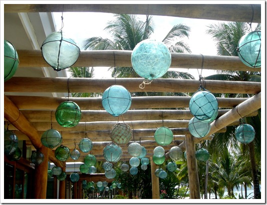 Hanging glass floats