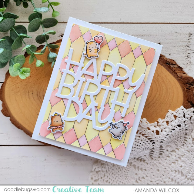 Happy Birthday card with Mama Elephant Little Cat Agenda