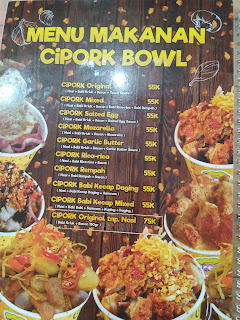 menu dan harga di Cipork