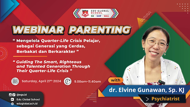 Gratis! Webinar Parenting "Quarter-Life Crisis" bersama dr. Elvine Gunawan, Sp.K.J.