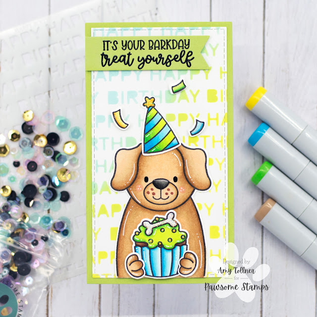 Pawsome Birthday Stamp and Die Set, Happy Birthday Stencil by Pawsome Stamps #pawsomestamps #handmade