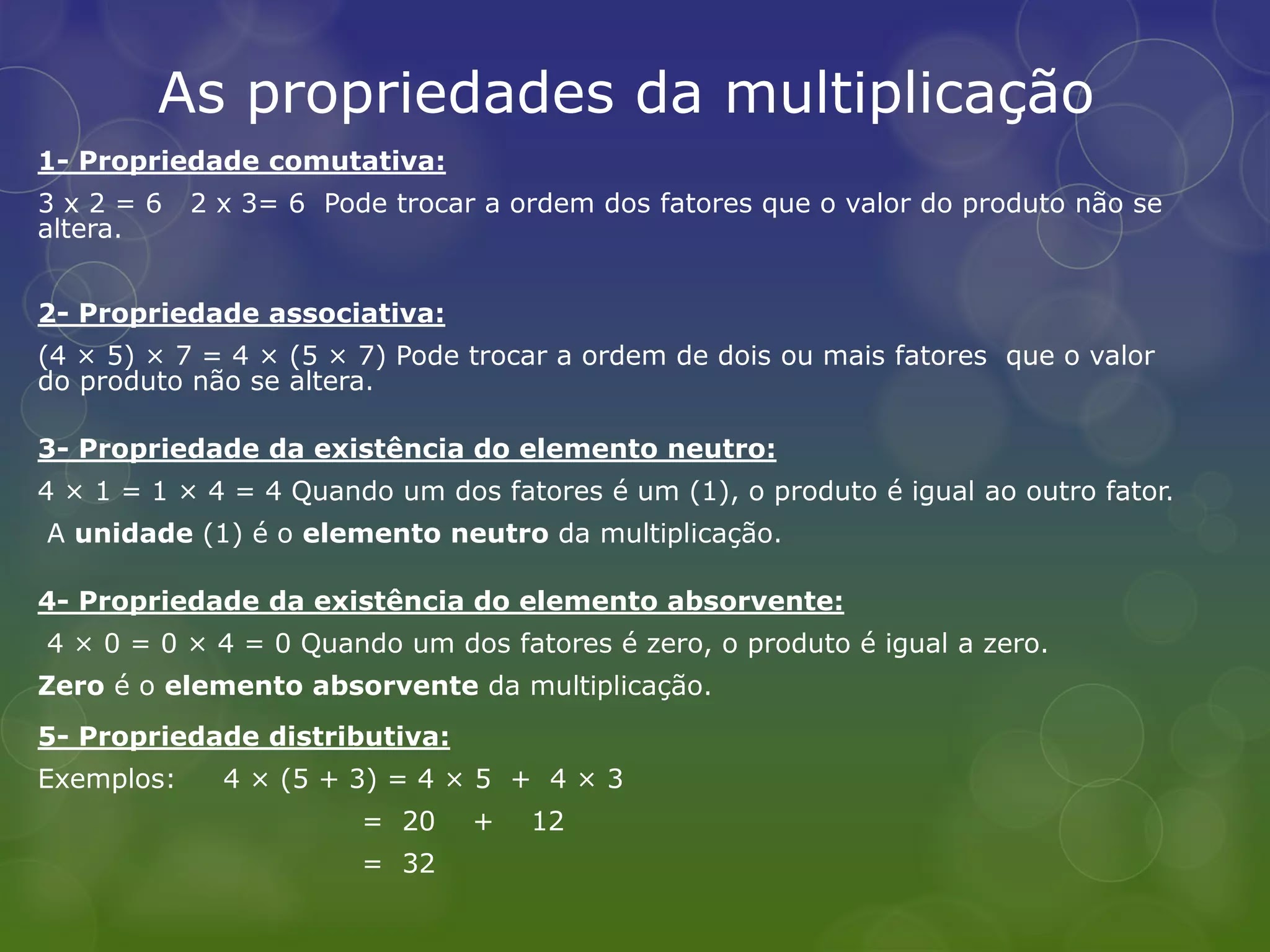 matematica multiplicação