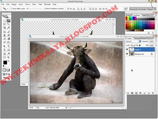 Memanipulasi Kepala Monyet Dengan Kerbau Dengan Photoshop