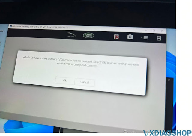 VXDIAG JLR Pathfinder VCI Connection Not Detected 3