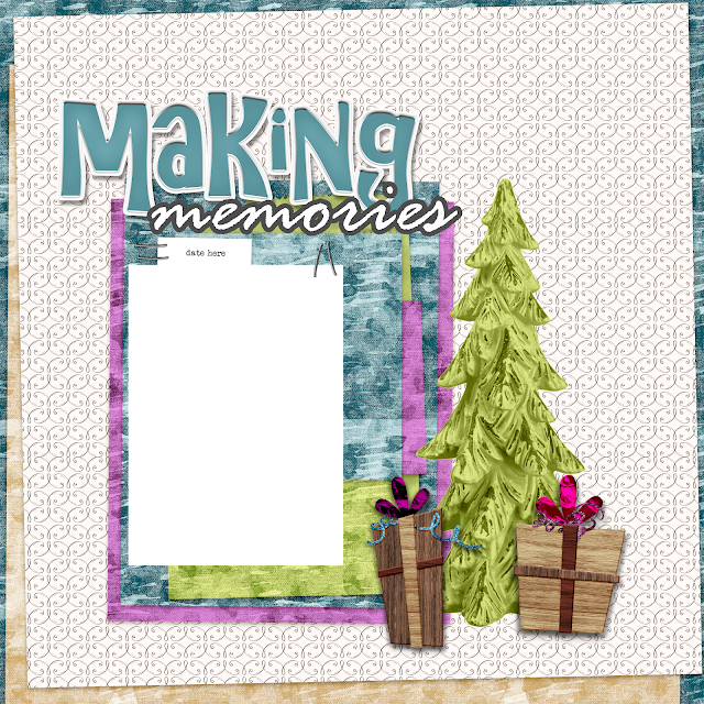 FREE Christmas Digital Scrapbook Quick Page 3