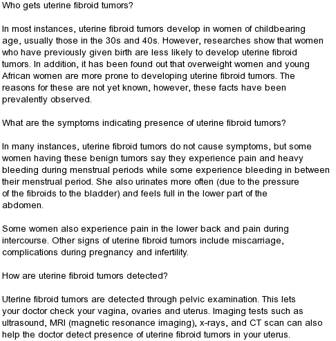 Lipomas V S Fibroids