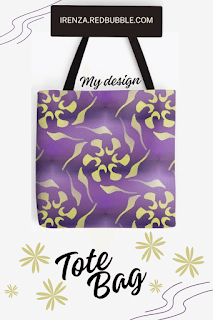 Yellow purple symmetric pattern Tote bag