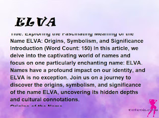 meaning of the name "ELVA"