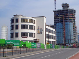 Yardley factory (and the Athena building rising behind