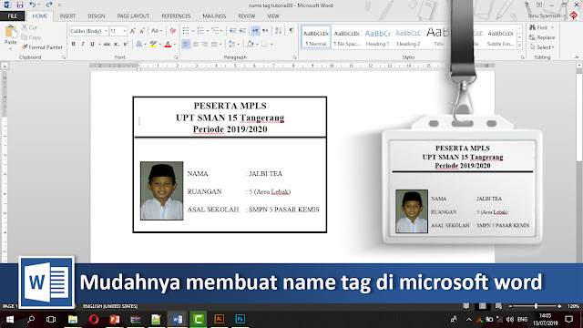 Cara cepat membuat name tag di Microsoft word + video