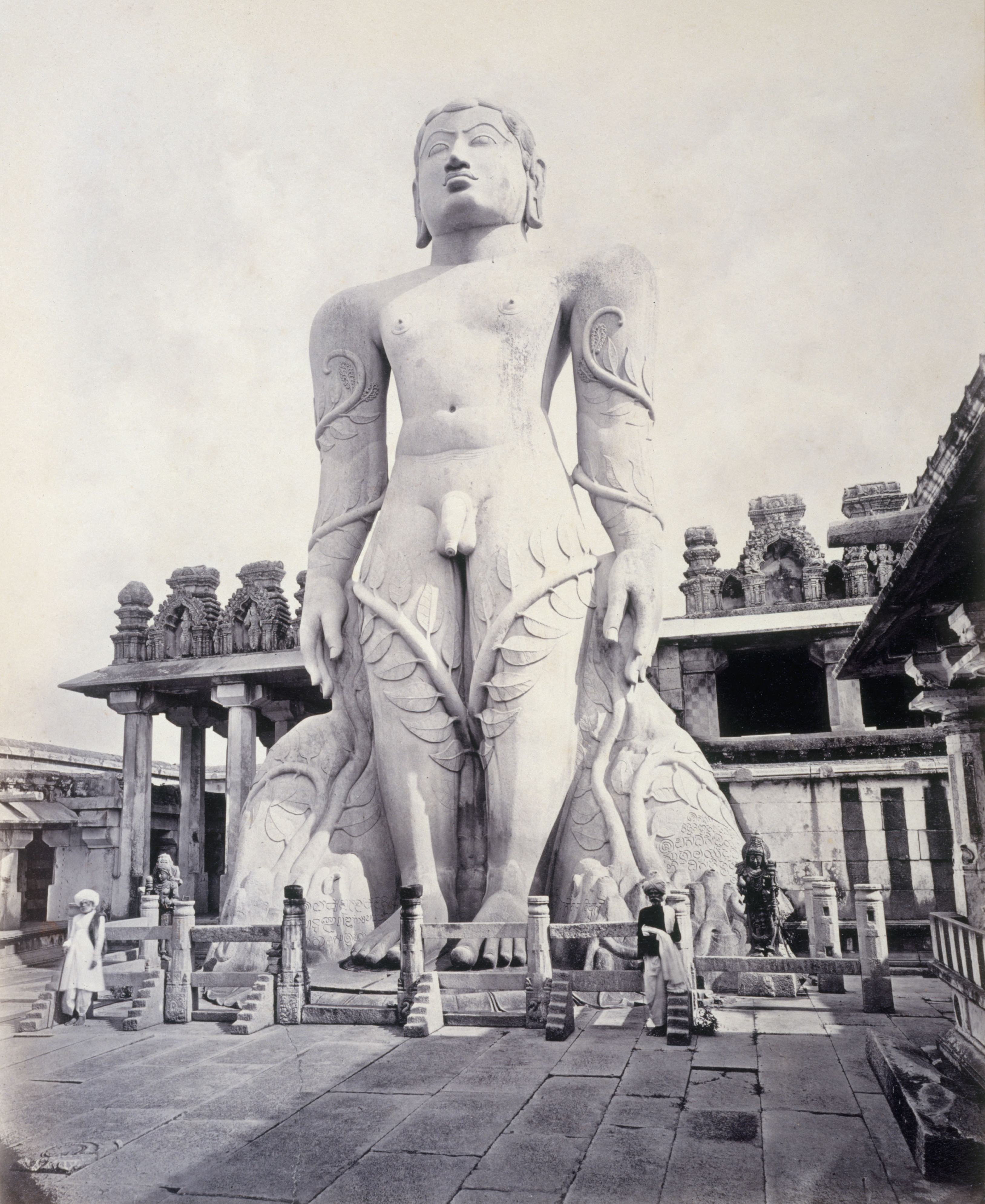 Gommateshwara (Bahubali) Monolithic Statue | Jain Saint, Vindhyagiri Hill, Shravanabelagola, Hassan, Karnataka, India | Rare & Old Vintage Photos (1870)