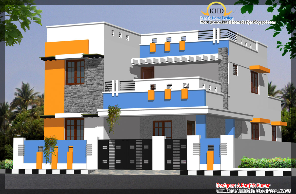 3 House  Elevations  over 2500 Sq Ft Kerala home  design  