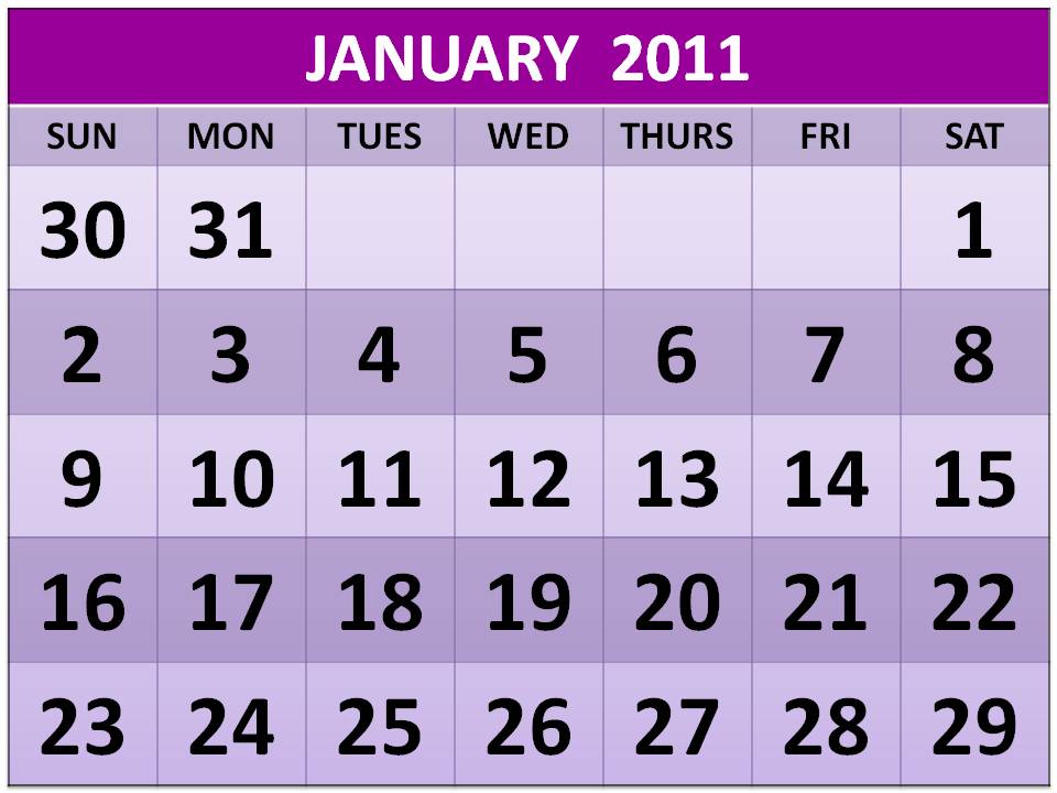calendar january 2011. Free Homemade Calendar 2011