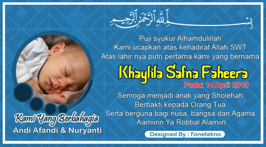 Download Gratis Desain Kartu Nama Kelahiran Bayi Untuk Kenduri Fone Tekno