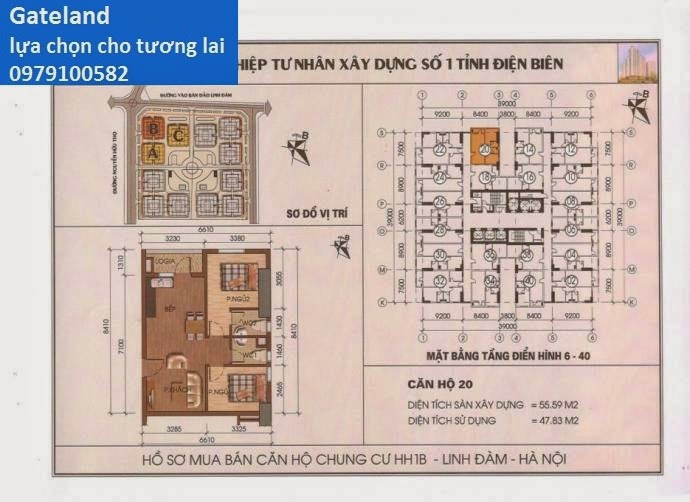 Thiết kế căn hộ chung cư HH1B Linh Đàm căn 04