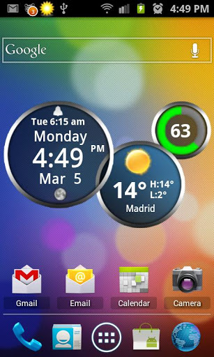 Android Rings Digital Weather Clock