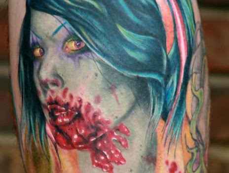 20 Gruesome Zombie Tattoos