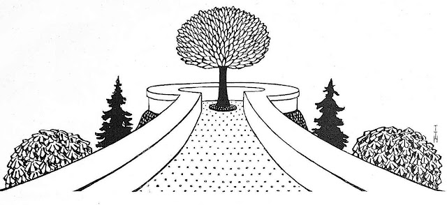 a Thomas Theodor Heine 1904 illustration of a garden tree