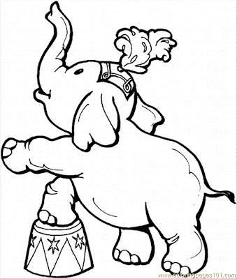 Circus Elephant Coloring Pages