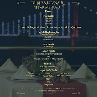 Dilruba Restaurant Fethi Paşa Korusu Üsküdar İstanbul Ramazan 2023 İftar Menüleri ve Fiyatları