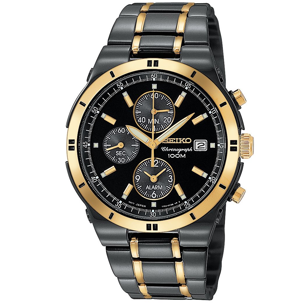 Seiko-watches-for-men-Seiko-Men's+SNAA30-Alarm-Chronograph-Black-Ion ...