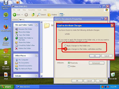 Learn how to unhide files and folders in windowsXP step11