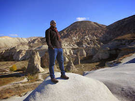 Posing on the rocks of Cappadocia