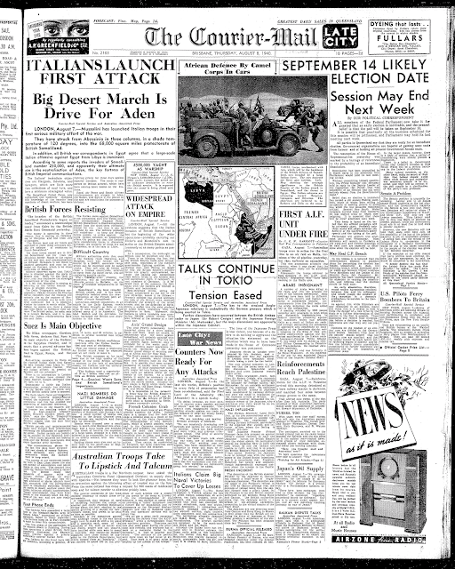 8 August 1940 worldwartwo.filminspector.com Brisbane headlines