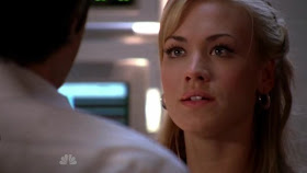 Yvonne Strahovski playing Sarah Walker on Chuck