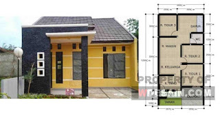 Denah Rumah 3 Kamar Ukuran 6x12