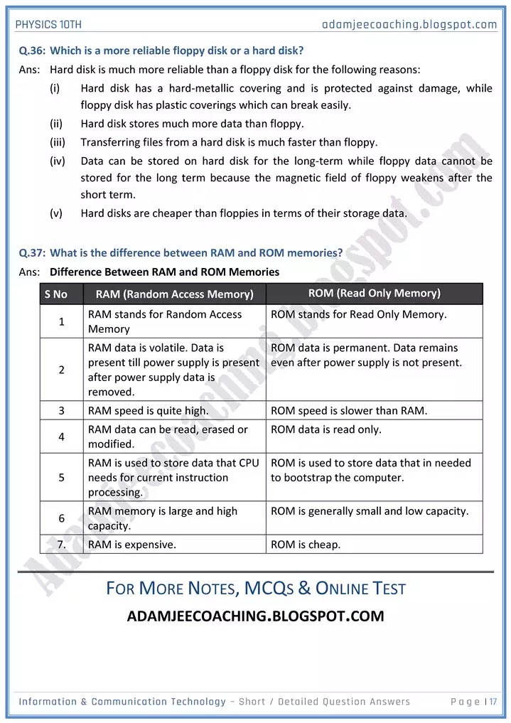 information-and-communication-technology-short-and-detailed-answer-questions-physics-10th