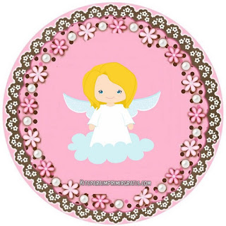 Toppers or Free Printable Candy Bar Labels for Blonde angel girl