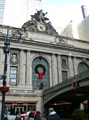 Outside of Grand Central during Christmas