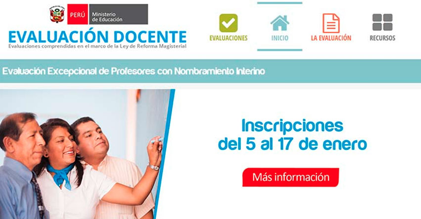 Inscripción de maestros con Nombramiento Interino para ingreso a CPM hasta el 17 de Enero - MINEDU - www.minedu.gob.pe