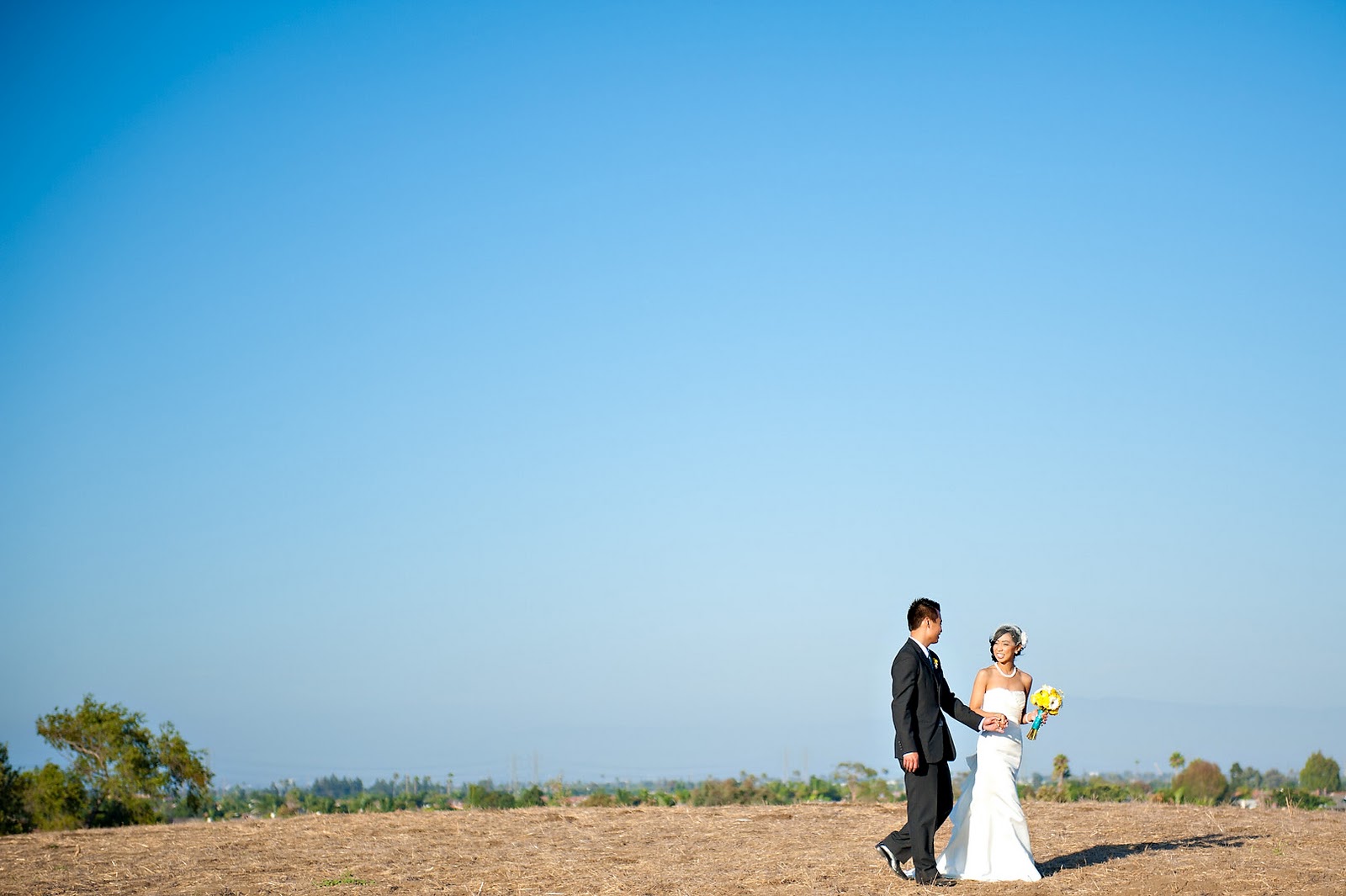 yellow and teal wedding at