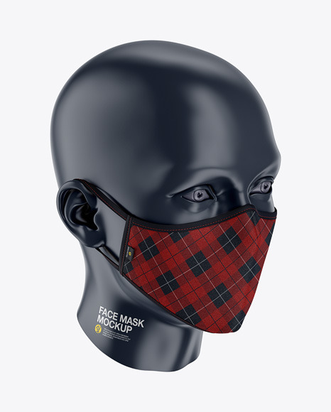 Download Face Mask Mockup - Front Half-Side View (High Angle)