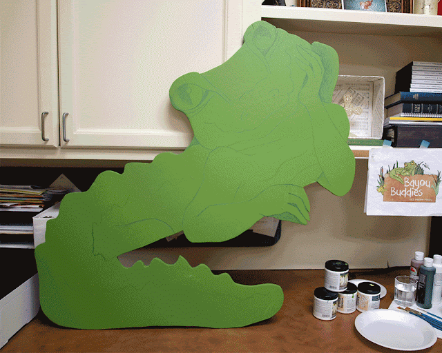 Alligator Painting Progress - JFleming 2015