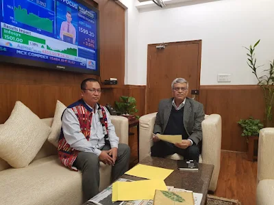 Rajya Sabha MP Pu K.Vanlalvena appealed to Union Secretary of Petroleum and Natural Gas Pankaj Jain IAS for an oil depot in two places, Bairabi and Sihhmui in Mizoram.