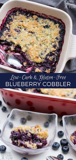 Easy Low Carb Gluten Free Blueberry Cobbler Dessert