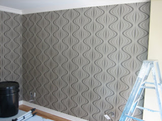 Bedroom wallpaper installation