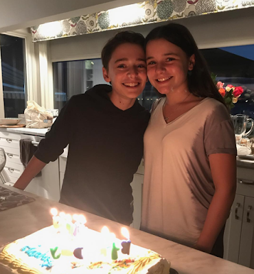 Noah Schnapp with his twin sister Chloe Schnapp