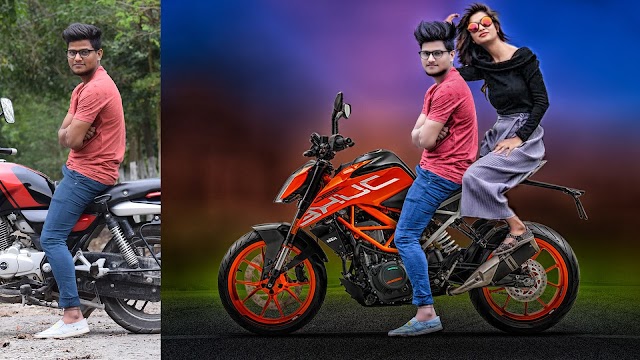 Add KTM Bike and Sexy Girl Photoshop Manipulation and CB editing Tutorial