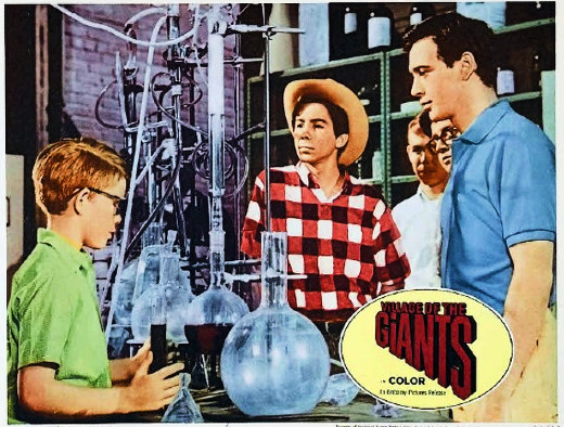 Lobby card - Genius' basement lab from Village of the Giants (1965)