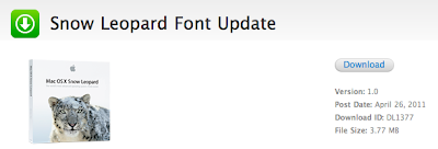 Aggiornamento OS X Snow Leopard per risolvere il problema dei font.