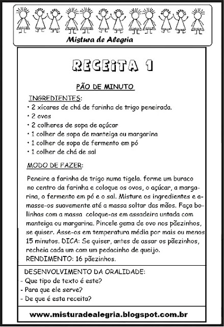 Trabalhando com receitas em sala de aula