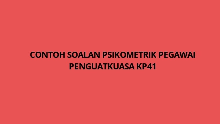 Contoh Soalan Psikometrik Kp41 Znnewstorres