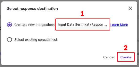 memberikan nama file spreadsheet