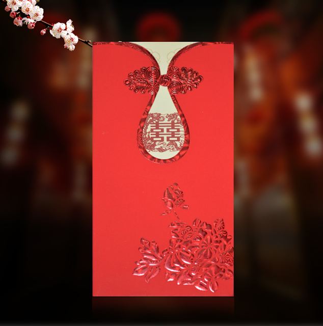 婚礼邀请卡, wedding invitation card, printing, kuala lumpur, cetak, chinese oriental, double happiness, cheong sam, chinese button, die cut, peony, peonies, red pocket, elegant, singapore, johor bahru, penang, pulau pinang, envelope, melaka, seremban, ipoh, perak, pahang