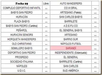 Truco fecha 29 a jugarse